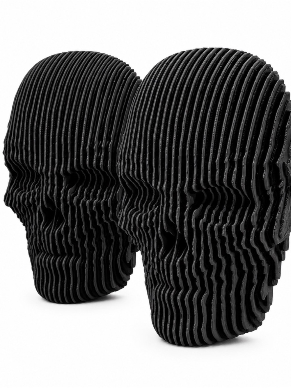 Black Layered Skull Cufflinks interlocking skulls